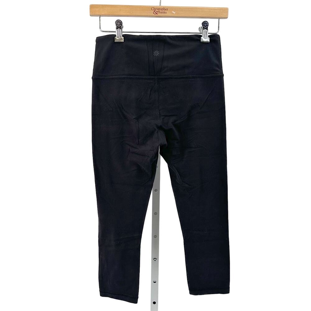Athleta Elation Crop Yoga Pant Women's ST Black Wide Waistband Athletica Workout